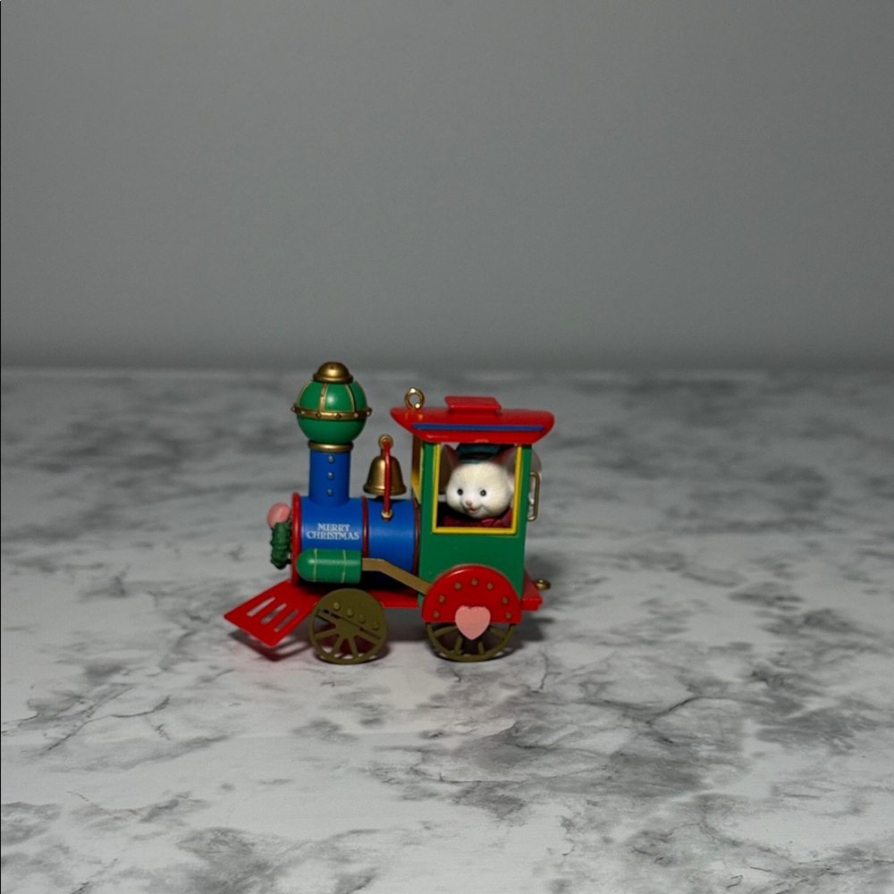 Colorful Train with Mouse Engineer Ornament - Picture 3 of 11
